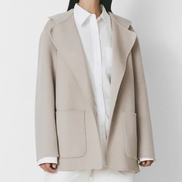 Unworn Rue Sophie Elysee Wool Hooded Jacket in Color Smoke - Picture 3 of 12